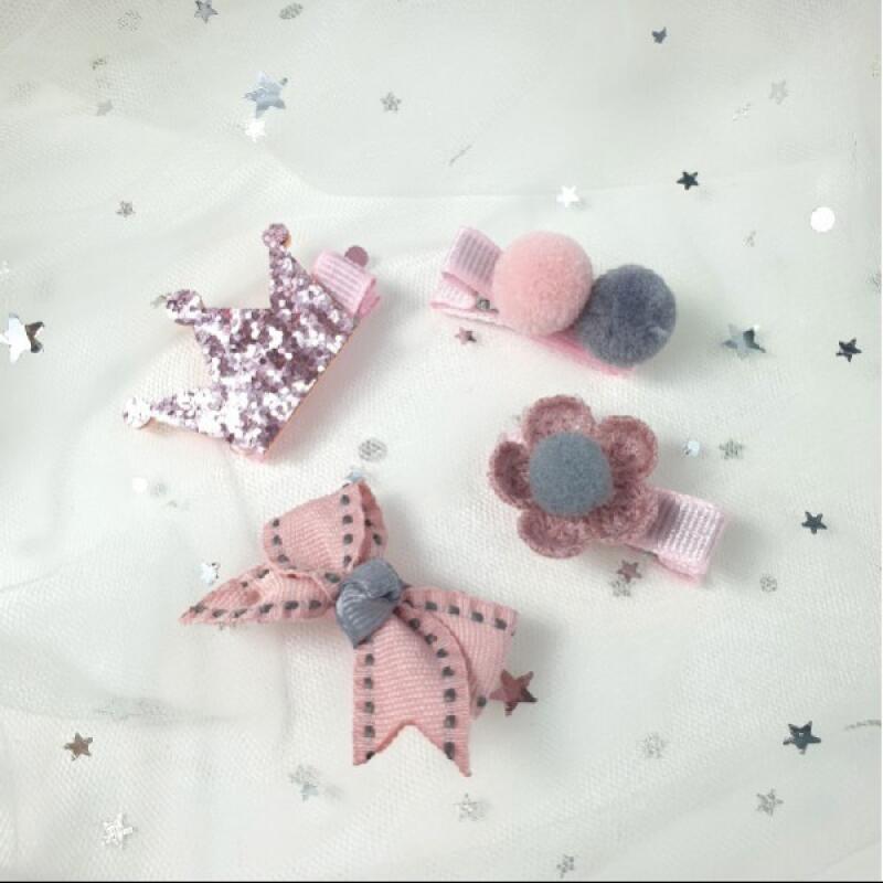 Flower hairpins, mini hairpins, schoolgirl hairpins, 4-piece set (16 types) Lovely Hairpin 4-piece Set B