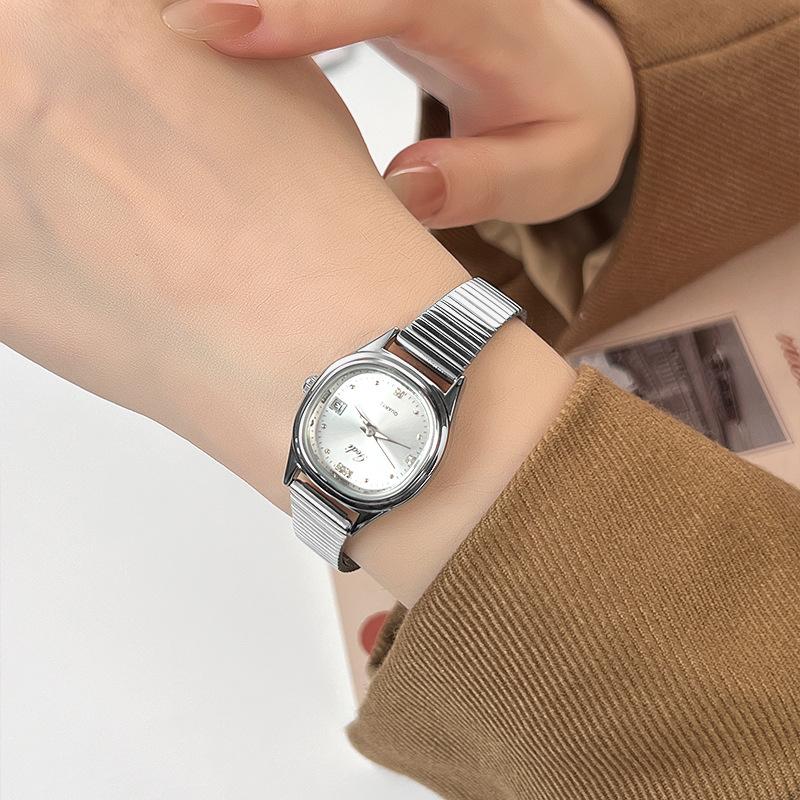 Niche High-End Calendar Women'S Watch, Small Student Exquisite Light Luxury High-Value Waterproof Quartz Watch