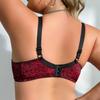 Women Plus Size Floral Print Bra With Wired Sexy Lace Breathable Underwear Full Cup 85C-110D