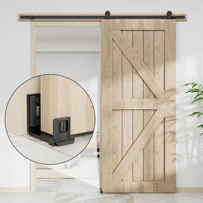 1 Pc Door Floor Guide Bottom Adjustable Wall Mount Flush Sawtooth Design, Space Saving Black