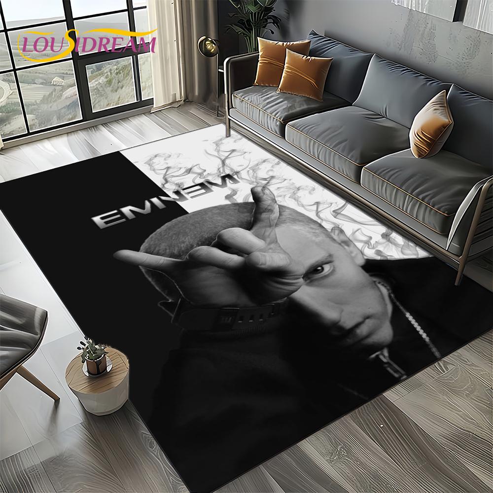 Rapper Eminem Tupac 2pac Hip-Hop Rap God Carpet Rug for Living Room Bedroom Home Sofa Decoration,Area Rug Non-slip Floor Mat