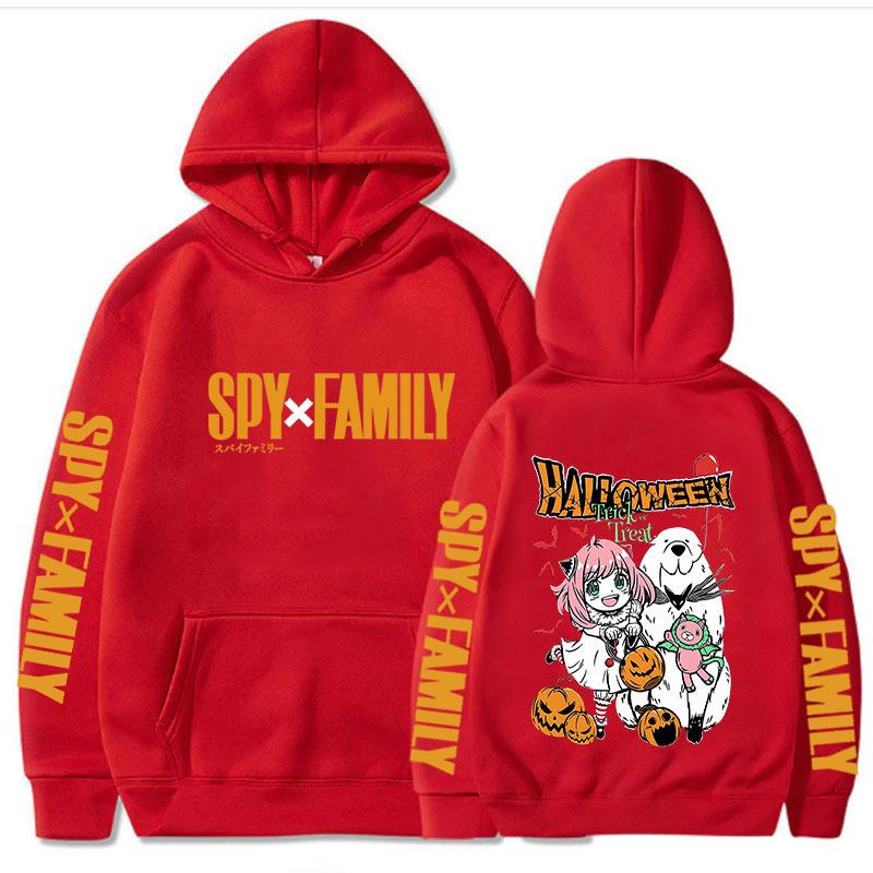 

Аня и Бонд Забавный Хэллоуин Принт С Капюшоном Аниме Spy X Family Уличная Одежда Для Мужчин И Женщин Эстетические Толстовки Harajuku Унисекс Толстовка 4XL красный