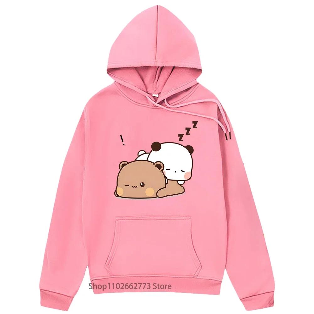 Kawaii Graphic Bubu Dudu Love Sleep Hoodies Bubu Dudu Sweatshirt Cartoon Panda Bear Women Casual Men Clothing Fleece Spring Tops L