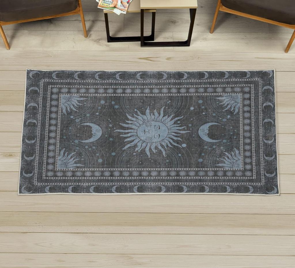 Dinosaur Decorative Rug,Jurassic Scenario Cartoon Animals in Wilderness Cloudy Sunrise Back, Quality Carpet for Bedroom Dorm and