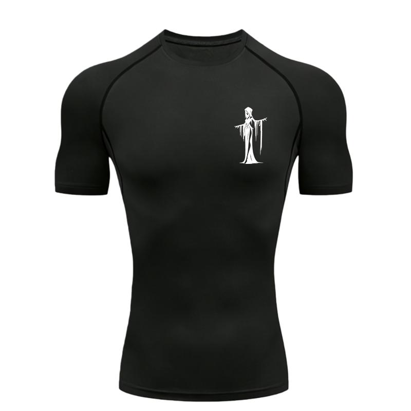 Gothic Ghost Design  Men's Sports T-shirt Training Fitness Compression Workout T-Shirt Athletic Tees