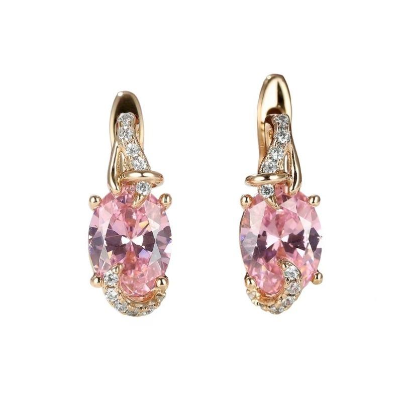New colorful earrings exquisite copper inlaid zircon simple ear buckle light luxury high-end ear buckle earrings women