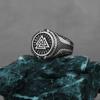 Stainless Steel Vintage Viking Rune Ring Men's Celtic Valknut Amulet Hip Hop Biker Ring Simple Jewelry Gift for Boyfriend