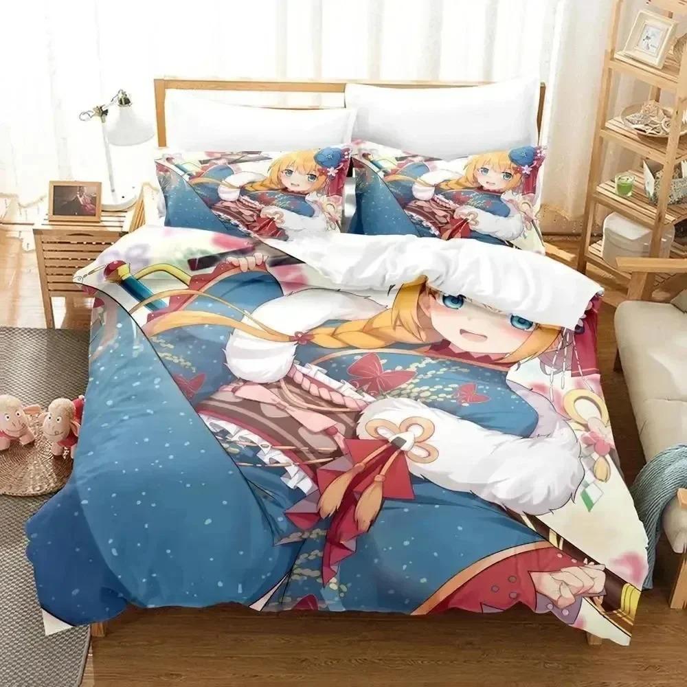3D Print Anime Game Princess Connect! ReDive Bedding Set Duvet Cover Bed Set Quilt Cover Pillowcase Queen Boys Adult
