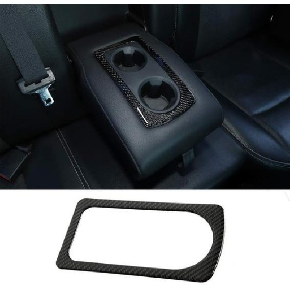 Rear Armrest Box Cup Holder Trim Decor Frame for Dodge RAM 2010-15 Carbon Fiber