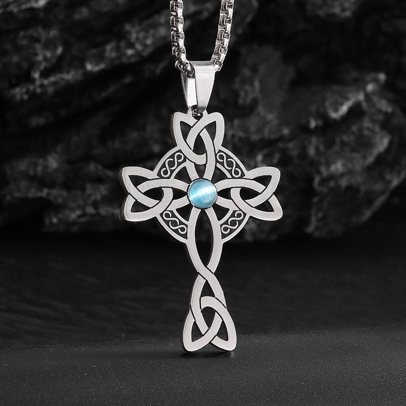 Neues Produkt Edelstahl Herren Personalisierte Halskette Kreuz Stahl Herren Halskette black