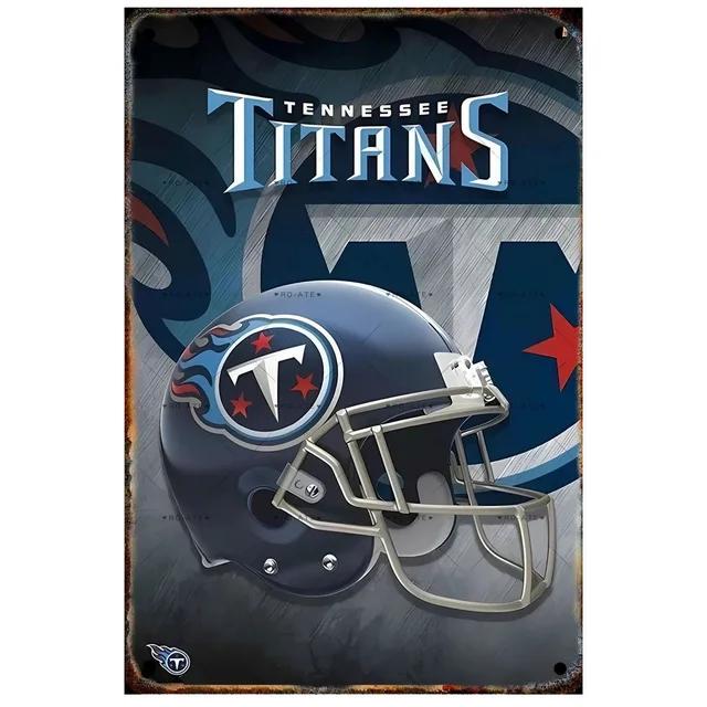 Vintage Football Helmet Metal Tin Sign Plaque  Wall Decor Iron Painting for Man Cave Home Cafe Garden Club Bar  Retro Art Pos