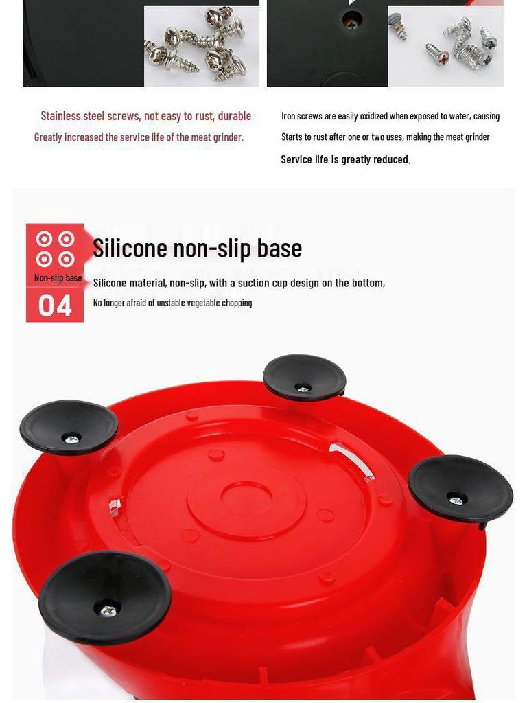 Manual Hand-Crank Meat Grinder & Vegetable Cutter: Kitchen Food Processor for Dumpling Filling & more.