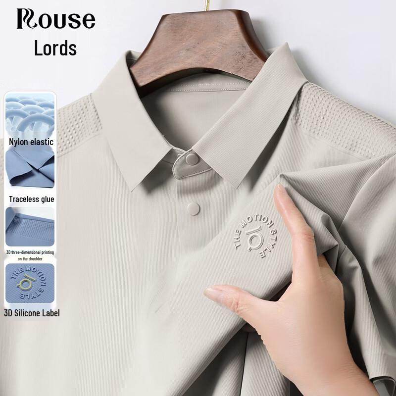 LUOZI Men s 2026 Summer Light Business Classic Short-Sleeve Polo Shirt XL/180