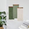 Tassel Curtain Tapestry Wooden Cotton Rope Tapestry Boho Decor Wall Hanging Tapestry  Living Room