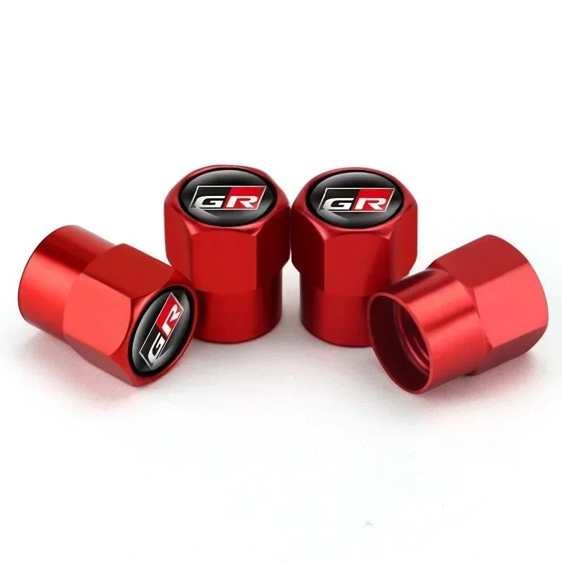 GR Sport Logo Car Wheel Tire Stem Air Valve Caps Covers For Toyota Gazoo Racing Yaris Corolla Hilux Supra C-HR Accessories