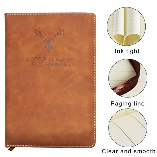 

Элегантный блокнот с 280 страницами в утолщенной обложке из искусственной кожи Элегантный блокнот для письма в офисе и на рабочем месте