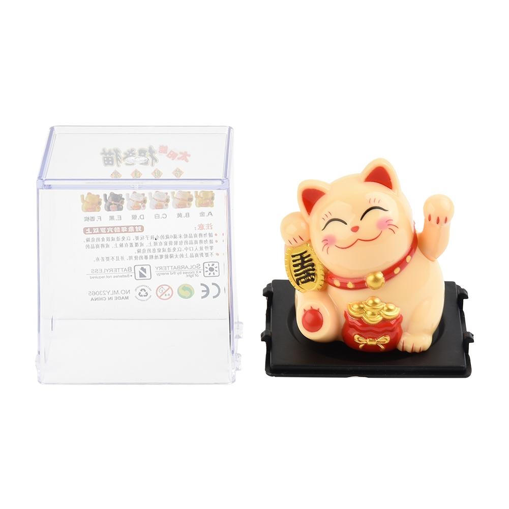 Lucky Cat Ornament Vehicle Accessories Automatic Waving Cartoon
