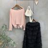 C S In The Room Low Frill Ruffle See Through bandIng Long Skirt C