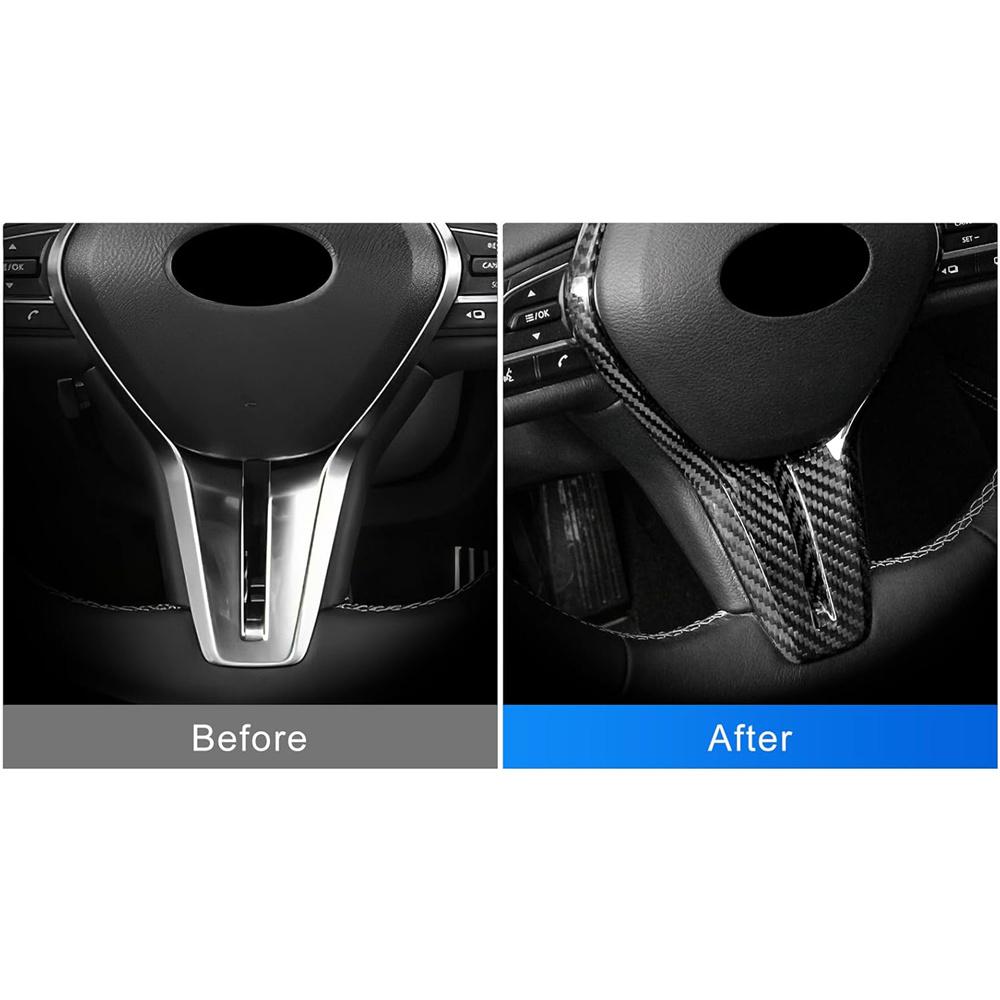 Real Carbon Fiber Steering Wheel Center Trim Cover For Infiniti Q50 Q60 2018-24