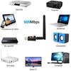 600Mbps Dual Band 2.4/5GHz Internet USB WiFi Adapter, Laptop Wireless Receiver Network Dongle with Antenna, Compatible with Windows