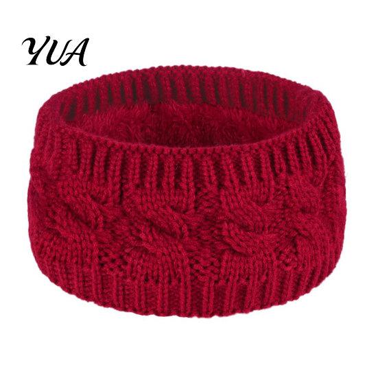 Faux Fur Headband for Winter Knitted Women, Soft Fleece Lined Thermal Hair Running Gear Women Band, Thickened Plush Ear Warmer Cold Weather