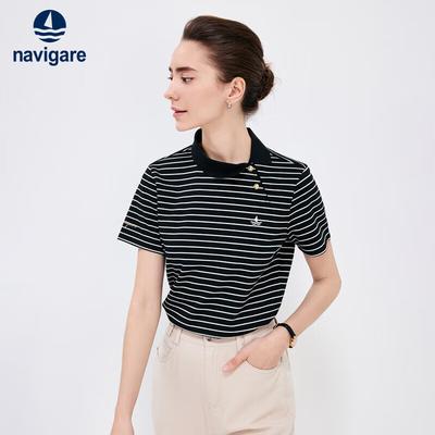 Women's Striped Polo T-Shirt