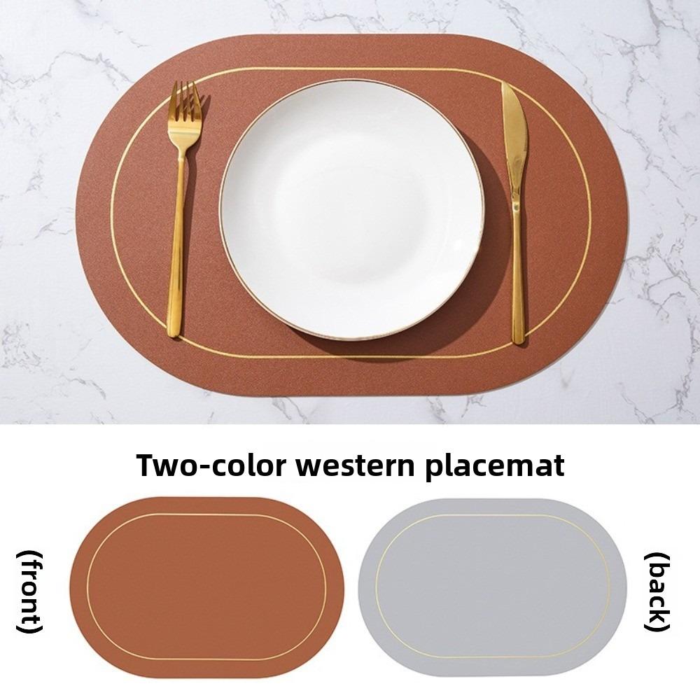 Leather Table Placemats Heat Resistant Waterproof Coffee Shop Decoration Oil-proof Washable Table Mats for Dining Table