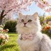Cute Adjustable Cat Collars with Bell Removable Bowtie Puppy Collar Plaid Pattern Plaid Cat Collar for Kittens and Puppy