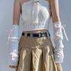 Bowknot Y2K Warm Sleeves Elastic Fingerless Gloves Ballet Style Bow Knitted Arm Warmers  Lolita