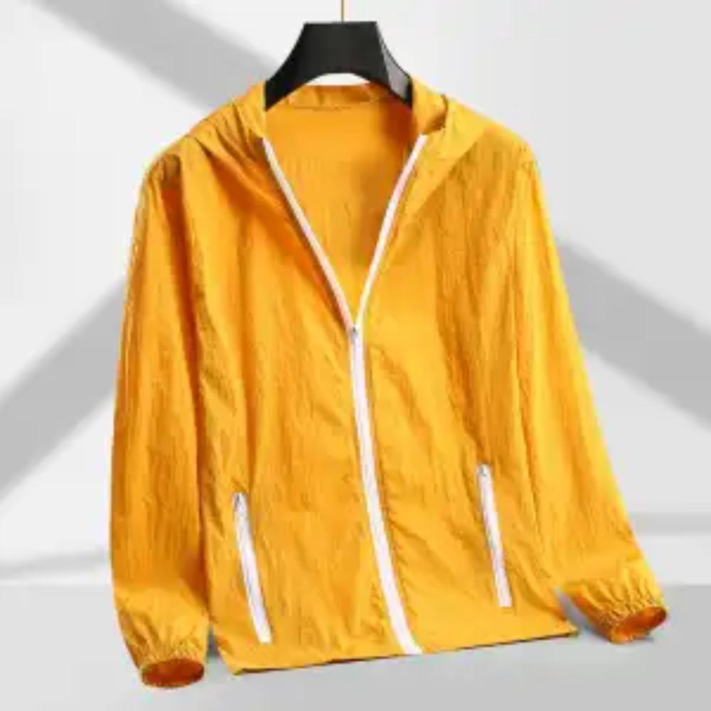 Sunscreen Clothing Men Women UV Resistant Short Solid Print Zipper Pockets Hood Breathable Loose Summer Skin Clothing Thin Coat