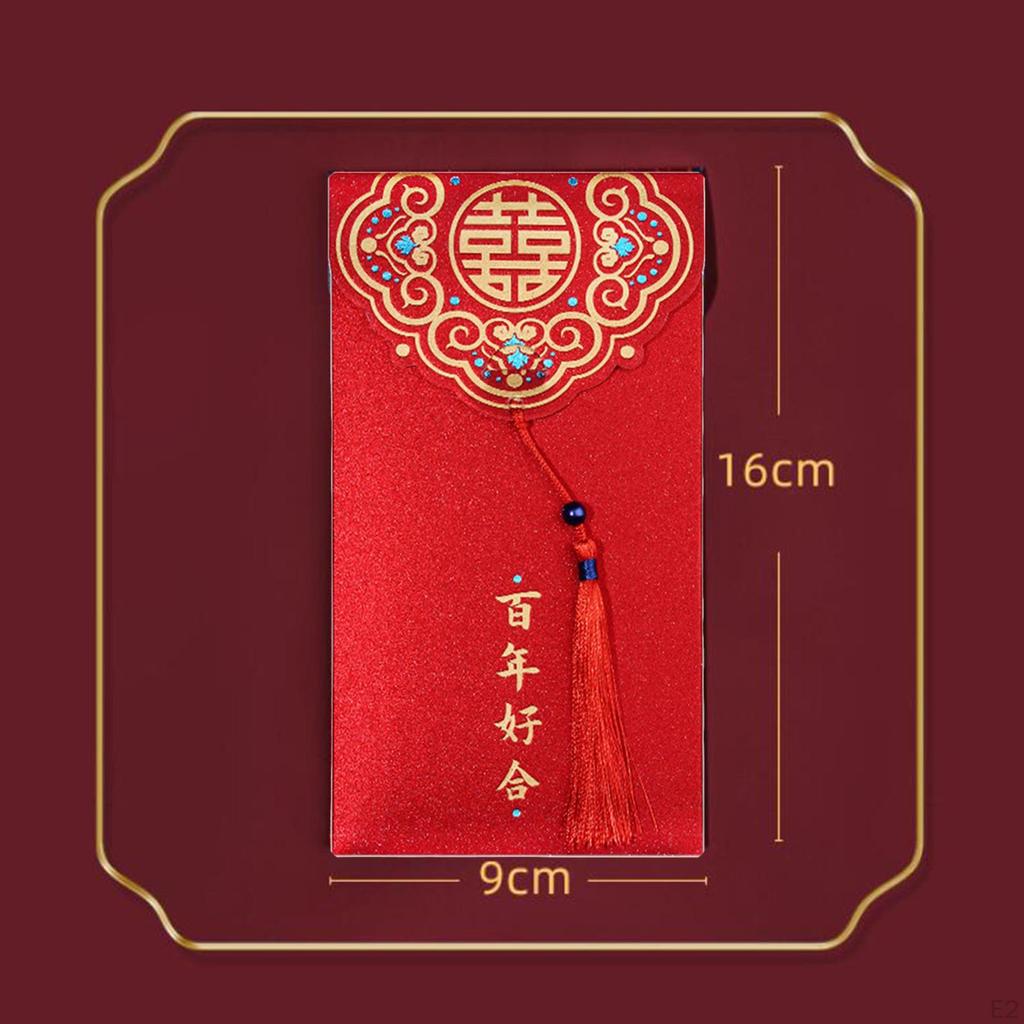 10 Pieces , Chinese Hong Bao Red Pocket for Spring Festival Birthday