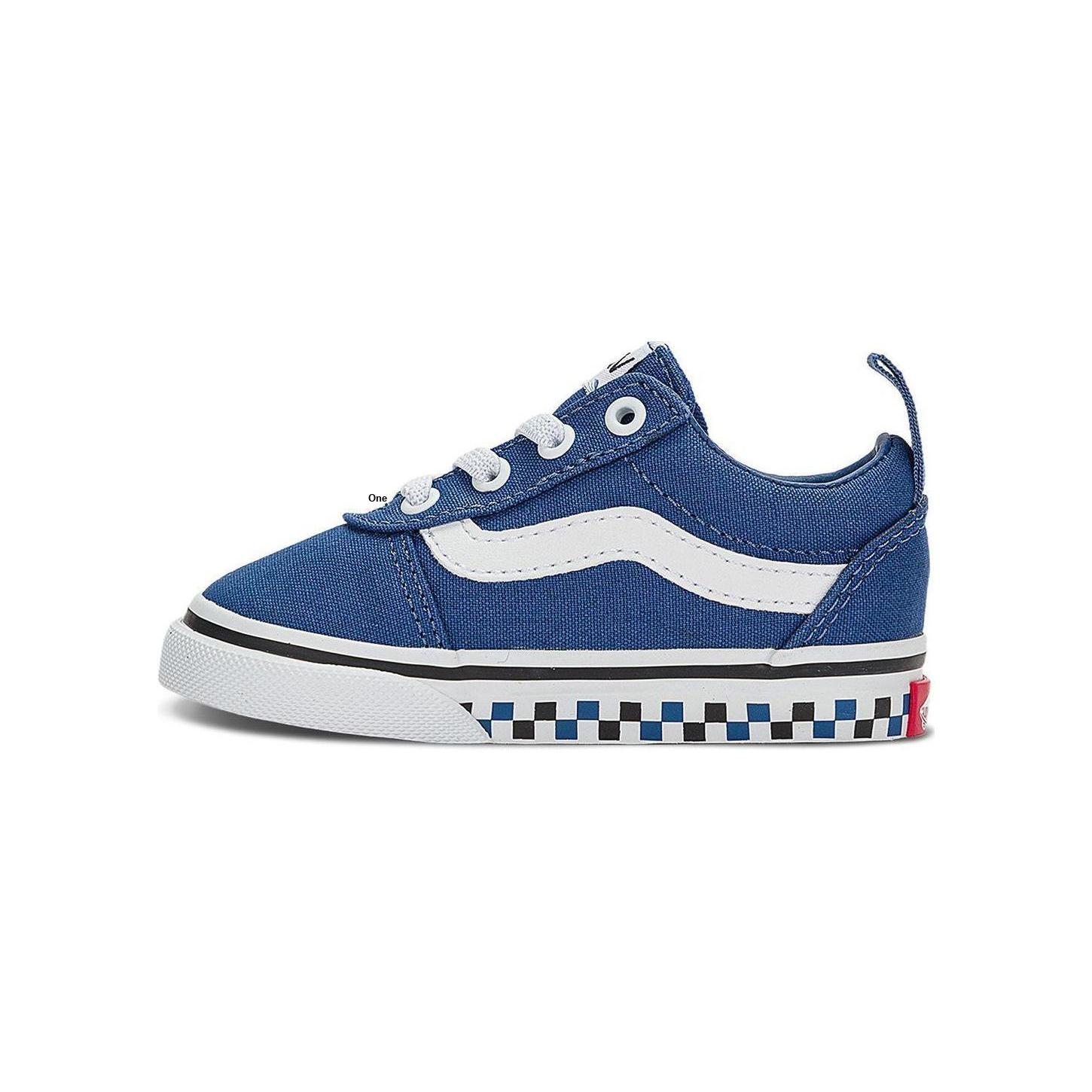 

New Vans Slip-on Wear-Resistant Low-Top Toddler Shoes Blue White Infant And Toddler VN0A3QU1BLU 21