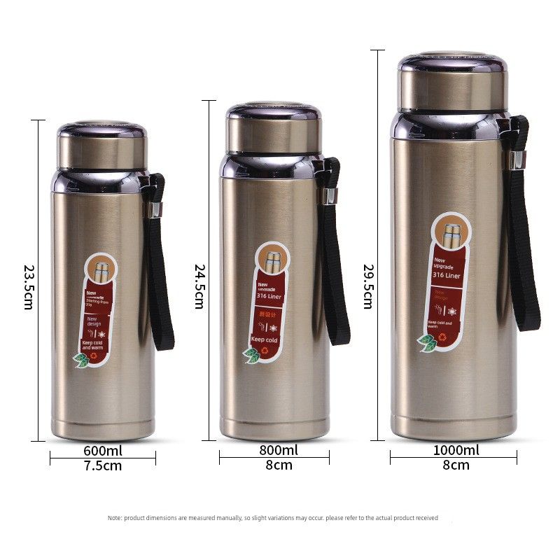 316 Stainless Steel Sports Water Bottle, Outdoor Portable Car-Mounted Sling Water Cup, Gradient Star Bottle, Large Capacity Thermos Cup