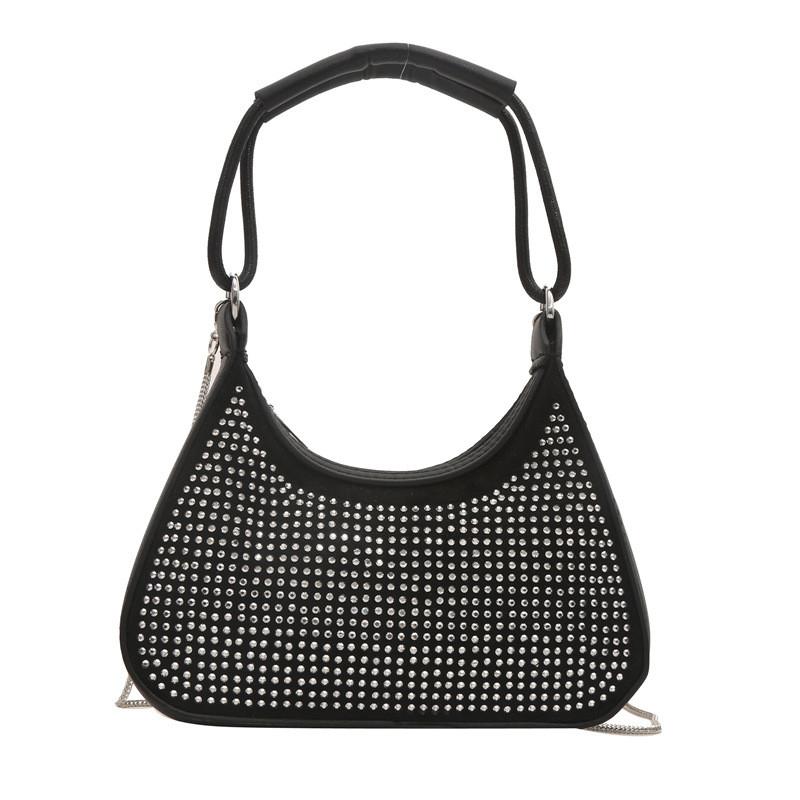 Stylish Fashionable Rhinestone Single Shoulder Bag Elegant Trendy Crossbody Purse For Women