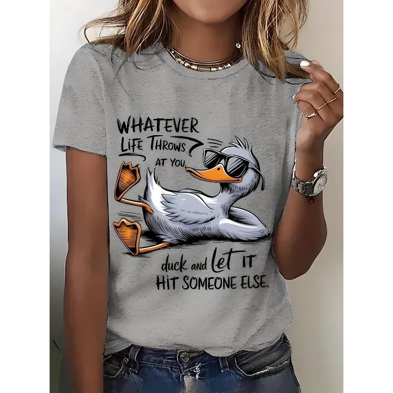 Women's T Shirt Print Graphic Animal Bird Vintage Stylish Classic Short Sleeve Crew Neck Round Neck Regular Tops Daily