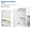 Living Room Side Furniture Narrow Sideboard with Doors and Drawers 71x35x76cm White