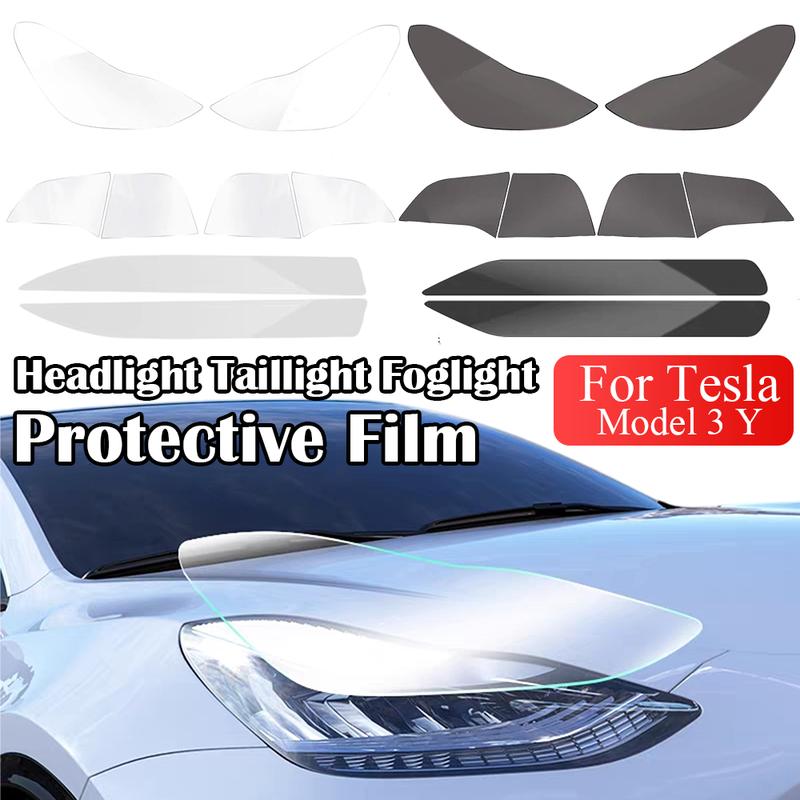 TPU Car Headlight Taillight Foglight Protective Film For Tesla Model Y 3 HD Anti-Scratch Lens Cover Durable Anti-Fingerprint