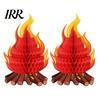 Folding Honeycomb Campfire Fake Decoration 3D Paper Centerpiece Artificial Outdoor Camping Party Decor Flame Ornament for Camp Bachelorette