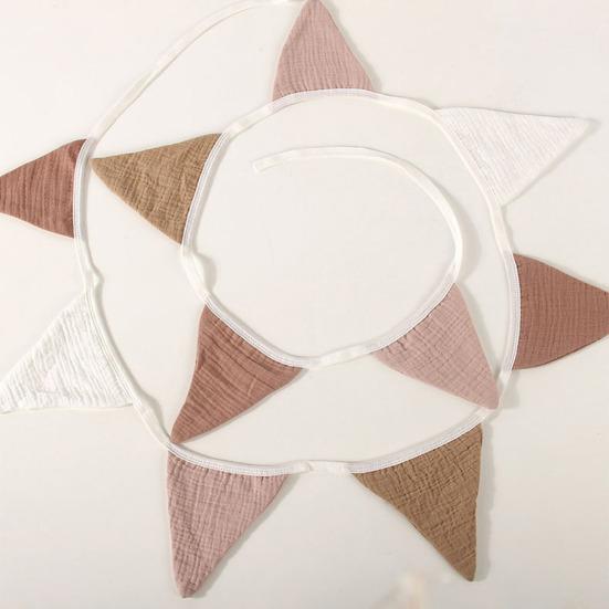 Baby Banner Flag Nursery Garland Triangle Bunting Flag Soft Fabric Vivid Color Kids Banner Nursery Decor