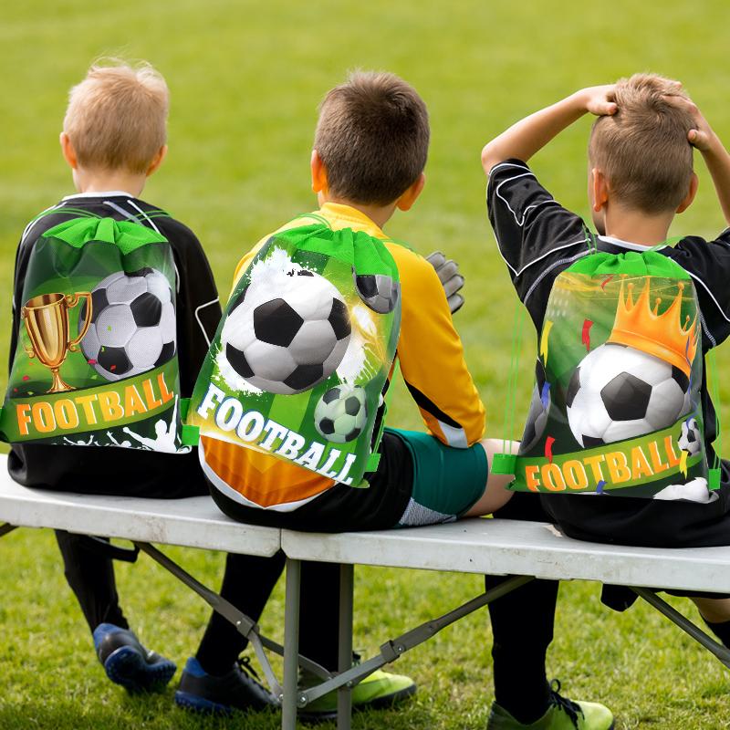 Football Backpack Soccer Ball Drawstring Gift Storage Bags Kids Sports Theme Party Favors for Guests Happy Birthday Party Supply
