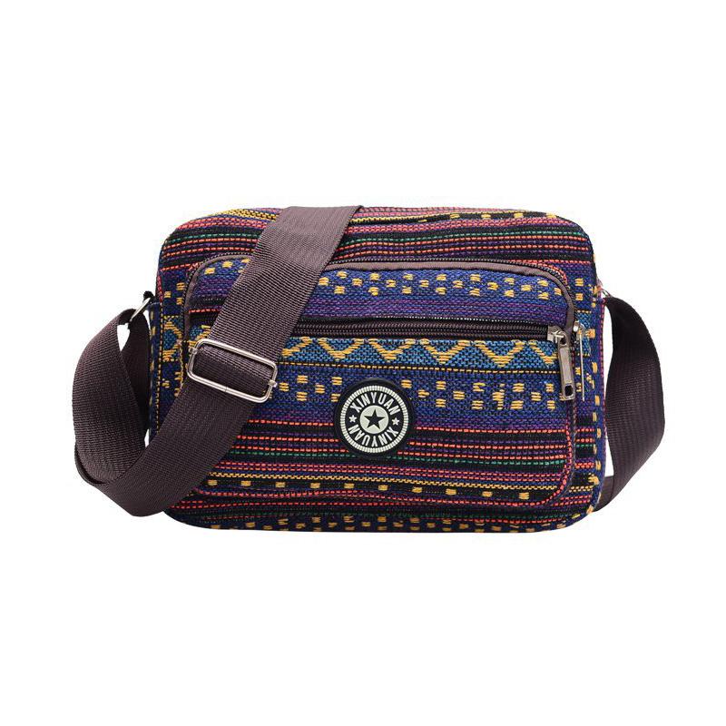 Boho Ethnic Pattern Nylon Crossbody Bag Lightweight Casual Women's Shoulder Bag