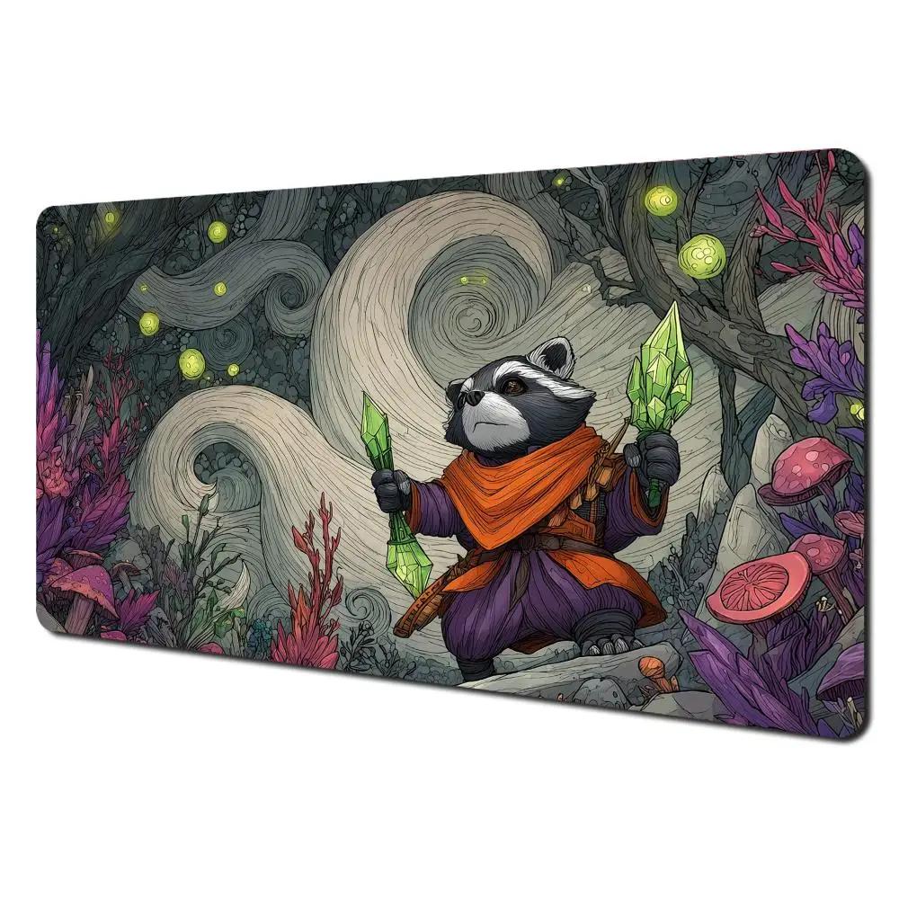 Cute Fantasy Mage Cat Mouse Pad Waterproof Nonslip Retro Medieval Castle Art Mousepad Computer Gaming Mousepad