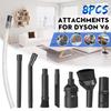 8Pcs/set Universal Vehicle Car Valet Mini Micro Attachment Tool Kit Replacement Parts Tools Kit For Dyson V6 Vacuum