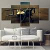 5 Pieces Wall Art Canvas Painting Retro Airplane Model Poster Modular Home Framework Pictures Decoration Living Room