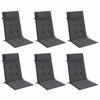 VidaXL Coussins de chaise à dossier haut lot de 6 anthracite, coussin, coussin de chaise, coussin de siège 361876