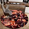 1pc Haikyuu Karasuno High Volleyball Team Round Carpet, Office Chair Mat, Non-Slip Rug, Seasonal Gift, Suitable for Home Decor, Living Room