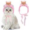 Birthday Pet Neckerchief Dog Cats Neck Wrap Birthday Costume Crown Studded Pompoms Dog Necktie