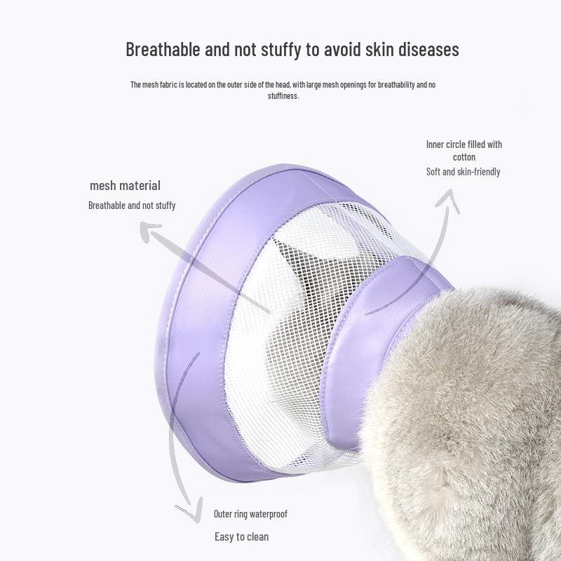 Pet Elizabethan Mesh Collar - Breathable Anti-Lick/Bite Cat Grooming Neckwear