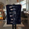 1PC Rammstein Band Print Flannel Blanket, High Quality All Seasons, Home Decor, Warmth and Comfort, Perfect for Christmas Gifts