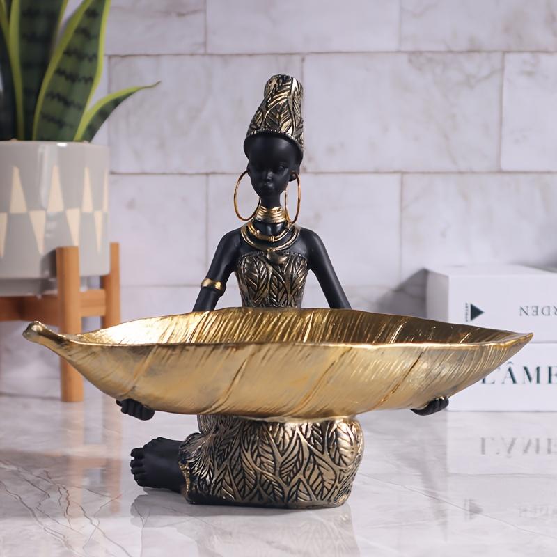 African Black Woman Tray Resin Ornament Home Decor Desktop Storage Handicraft Wholesale